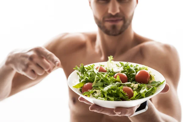 Eat vegetables and be fit — Stock Photo, Image