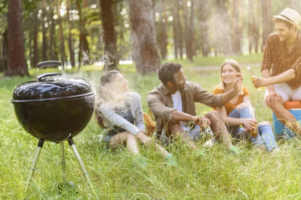 Neşeli erkek ve kadın piknik yapma