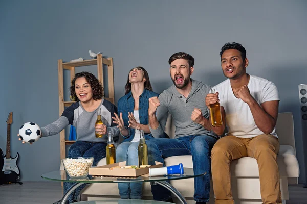 Group of friends watching sport together — Stock Photo, Image