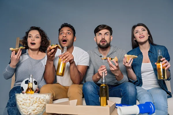 Group of friends watching sport together — Stock Photo, Image