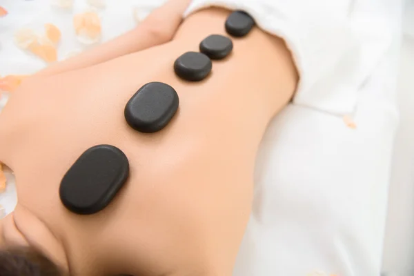 Relaxed girl resting at wellness center Stock Photo