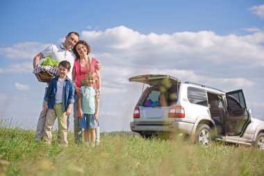 mutlu aile Road trip ve yaz tatil keyfi