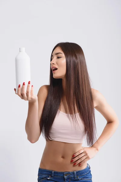 This is the best cosmetic product for my hair — Stock Photo, Image