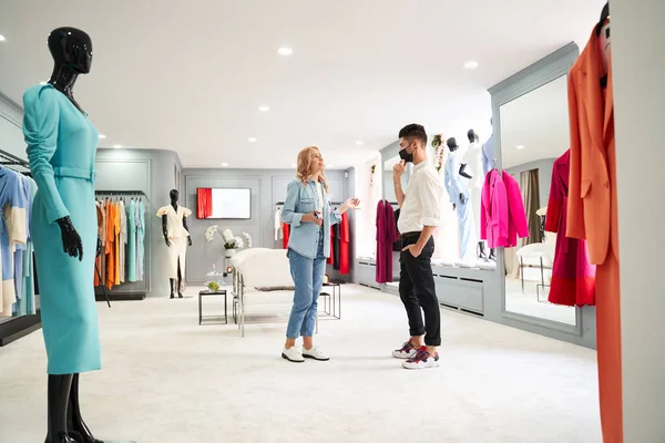 Woman entering the boutique