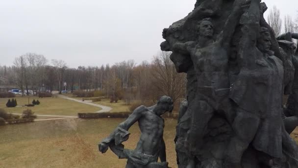 Aerial view from Quadcopter  of the Babi Yar at Kiev — Stock Video