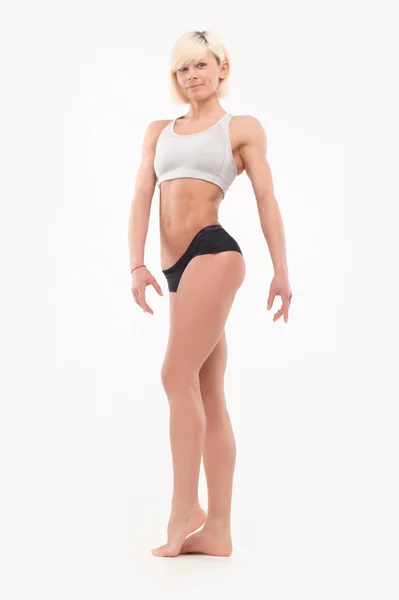 Corpo inteiro tiro de formas atléticas femininas — Fotografia de Stock