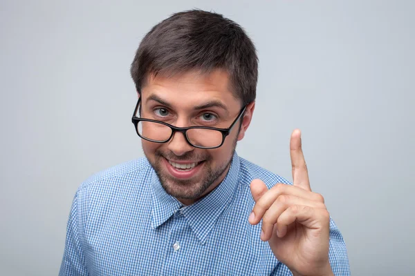 Attractive young smart man has a genial idea — Stock Photo, Image