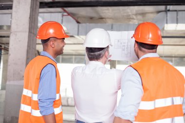 Friendly construction team is working on their project