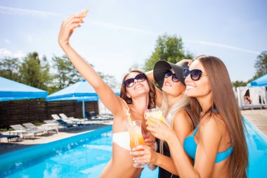 Attractive young girls are resting on vacation
