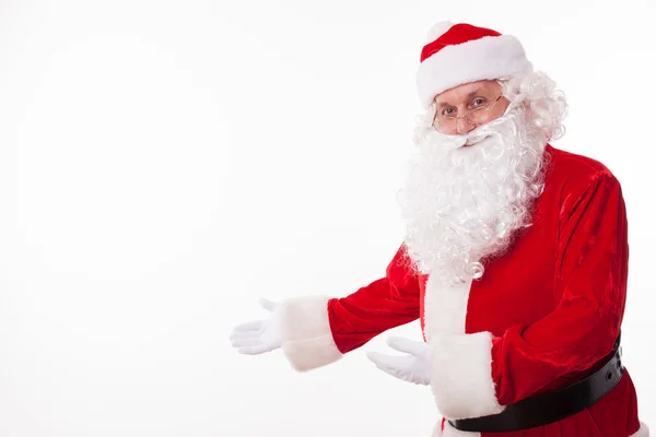 Gorgeous Santa Claus is asking out and congratulating — Stok fotoğraf