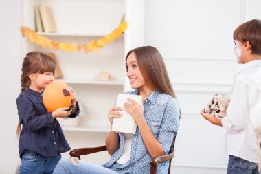 Beautiful friendly family is celebrating Nut-Crack Night