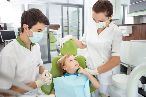 Cheerful small male child came to visit dentist — Φωτογραφία Αρχείου