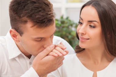 Pretty young lovers are spending time together