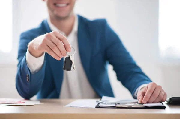Skillful estate agent is working at office — Stock Photo, Image