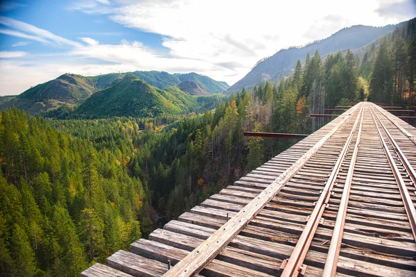 Prachtige spoorweg met prachtige natuur in Usa — Stockfoto