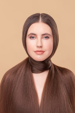 Cheerful girl is caring of her health