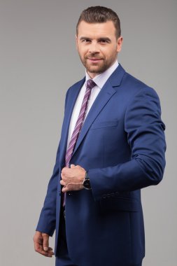 Attractive man in suit with cute smile