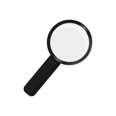 Gerçekçi loupe beyaz arka planda. Arama için siyah loupe. Büyüteç simgesi. Çocuklarını ara.. 