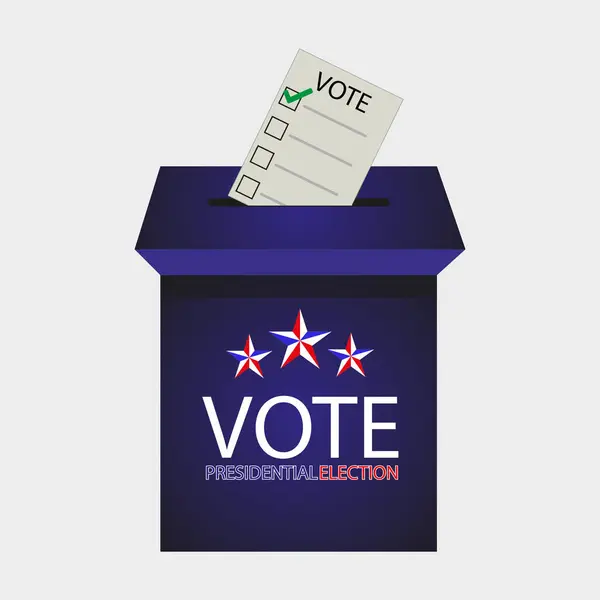 Hlasovací Lístek Bílém Pozadí Hlasovací Koncept Plochém Stylu Americká Volební — Stockový vektor