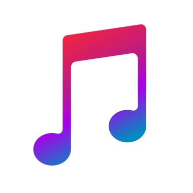 Vektör müzik simgesi. Beyaz arkaplanda izole. 