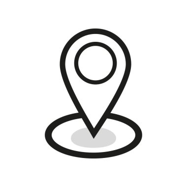 Web için harita yeri işaretleme simgesi simgesi. Siyah ayrıntı konumu.