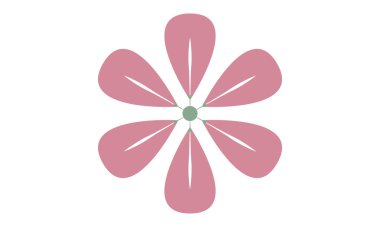 Pembe çiçek güzellik vektör logosu. Basit simge.