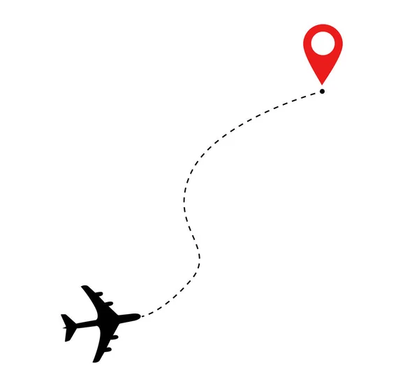 Destination Plane Track Icon White Background Simple Vector Illustration — Stock Vector