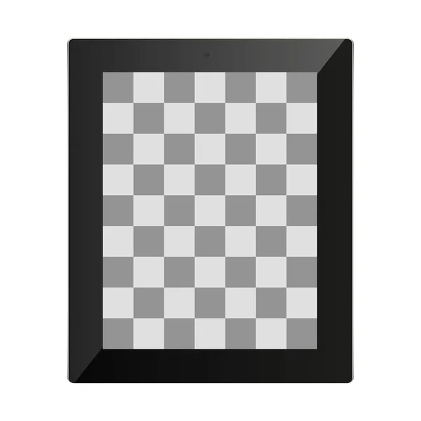 Tableta Plana Icon Realistic Maqueta Tableta Con Sombra — Vector de stock