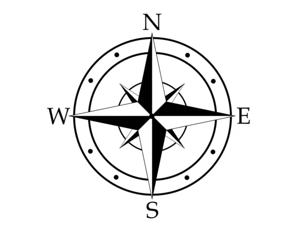 Kompas Icoon Vector Witte Achtergrond — Stockvector