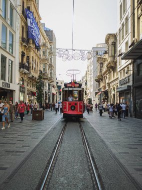 İstanbul, Türkiye, İstiklal, tramvay, sokak, , . 