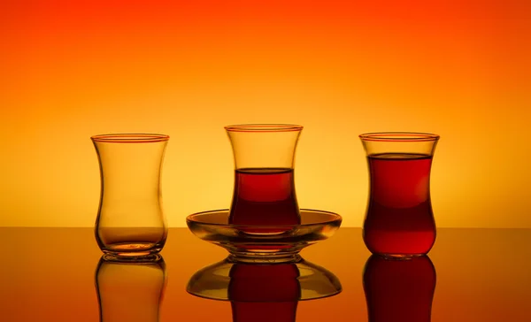 Turkish tea glasses — Stock Photo, Image