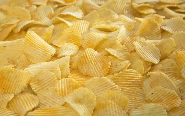 Falistego organicznych chipsy ziemniaczane — Zdjęcie stockowe