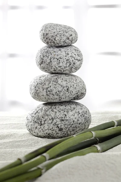 Cairn, bamboo, relaxation Royalty Free Stock Photos