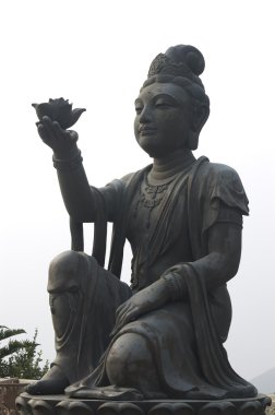 Hong Kong büyük Tian Tan Buddha ve Po Lin Manastırı