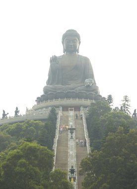 Hong Kong büyük Tian Tan Buddha ve Po Lin Manastırı