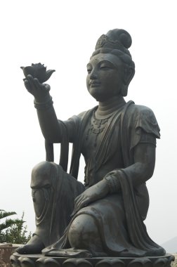 Hong Kong büyük Tian Tan Buddha ve Po Lin Manastırı