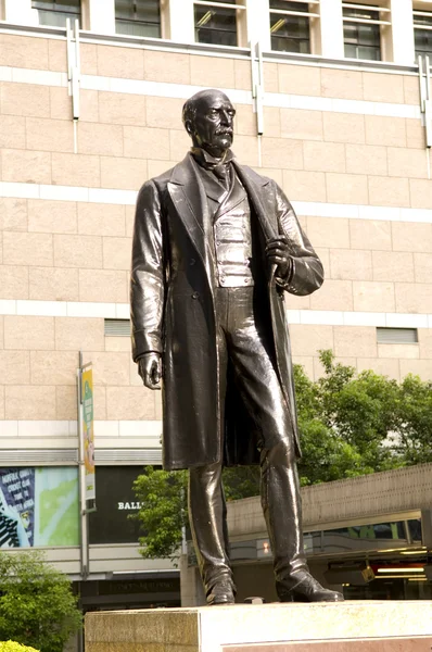 Hong Kong Sir Thomas Jackson Statue Square Hsbc banker Central Business Financial Centre Skyline Skyscraper Bank. —  Fotos de Stock