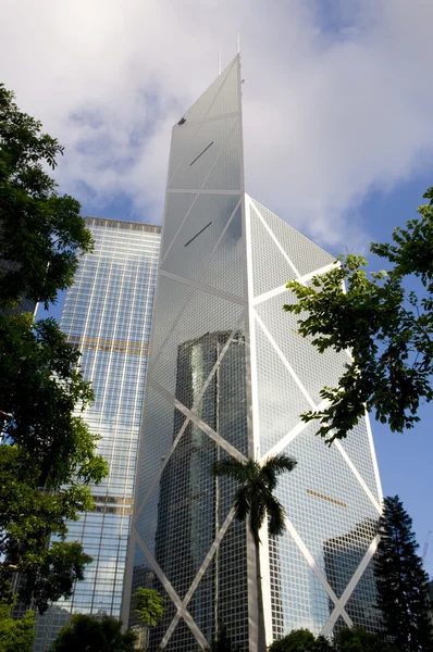 Банк Китая Tower BOC Garden Road Hong Kong Admirlty Central Business Financial Centre Skyline Skyscraper Bank — стоковое фото