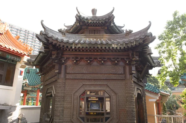 청동 관 식 식 yuen의 웡 타이 신 사원 종교 위대한 불멸의 왕 기도 Kau Cim Insence — 스톡 사진