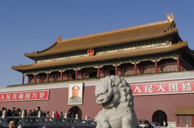 Pekin Çin Yasak Şehir girişinde Tiananmen (Gate of Tanrım ne kadar huzurlu)