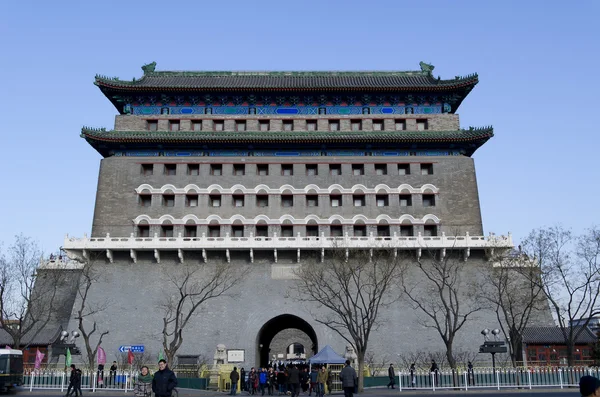 Zhengyangmen (Qianmen) - "Portão do Sol Zenith" em Pequim China belo portal — Fotografia de Stock