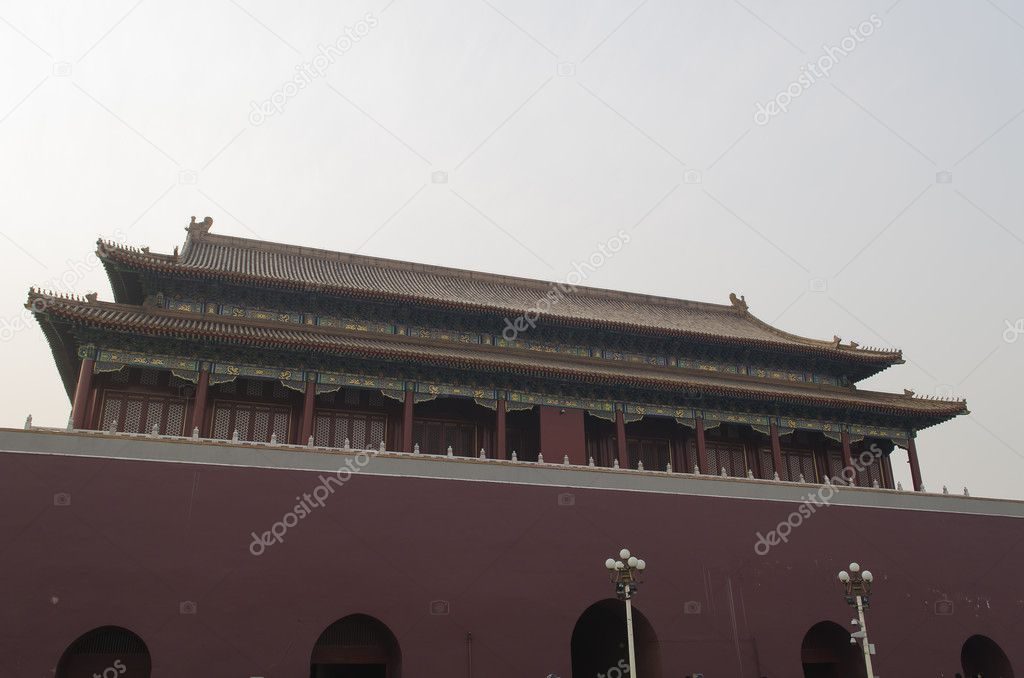 Tiananmen (Gate of Heavenly Peace) entrance to the Forbidden City in Beijing China