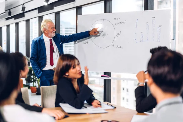 Ponente Negocios Reunión Presentación Discusión Estrategia Con Nuevo Proyecto Startup — Foto de Stock