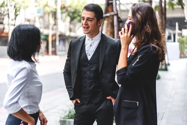 Grupo Reuniones Negocios Profesionales Discutir Estrategia Con Nuevo Proyecto Startup — Foto de Stock