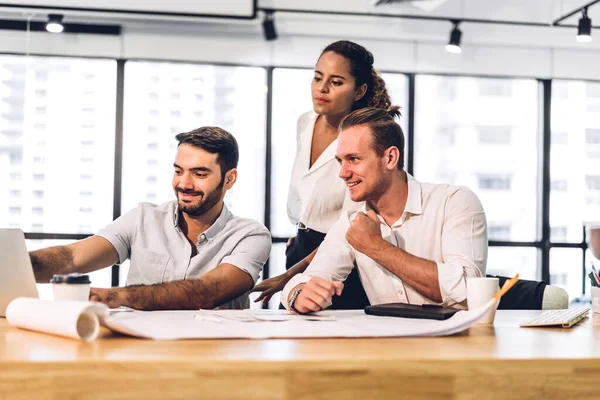 Grupo Reuniones Negocios Profesionales Discutir Estrategia Con Nuevo Proyecto Startup — Foto de Stock