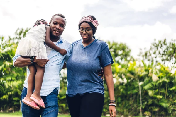 Portrét Těšit Šťastný Láska Černošky Rodina Africký Americký Otec Matka — Stock fotografie