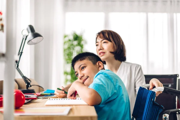 Portrait Enjoy Happy Love Family Asian Mother Playing Carer Helping — Stock Photo, Image