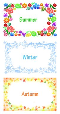 Beyaz zemin üzerinde üç renkli çerçeve.