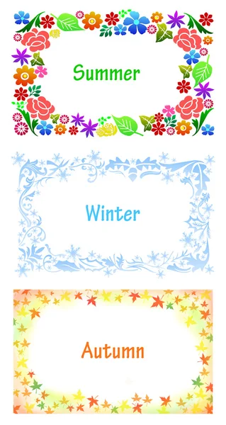 Beyaz zemin üzerinde üç renkli çerçeve.