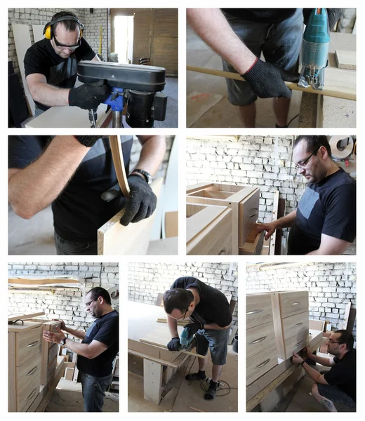 Producción de muebles. Collage. —  Fotos de Stock